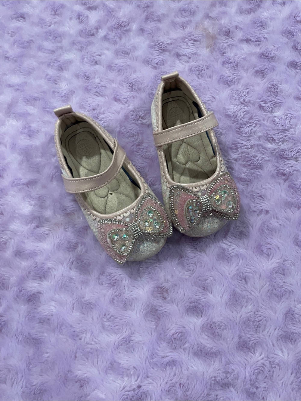 Girls Sparkle Pink Bow Mary Jane Shoes